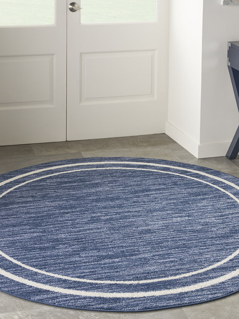 Nourison Essentials NRE02 Navy/Ivory 6' x Round Rug