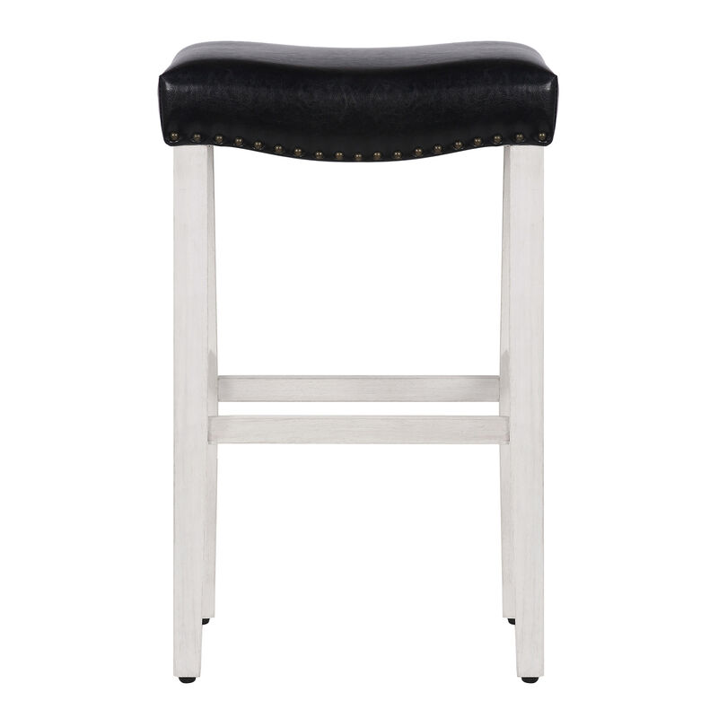 WestinTrends 29" Upholstered Backless Saddle Seat Bar Stool