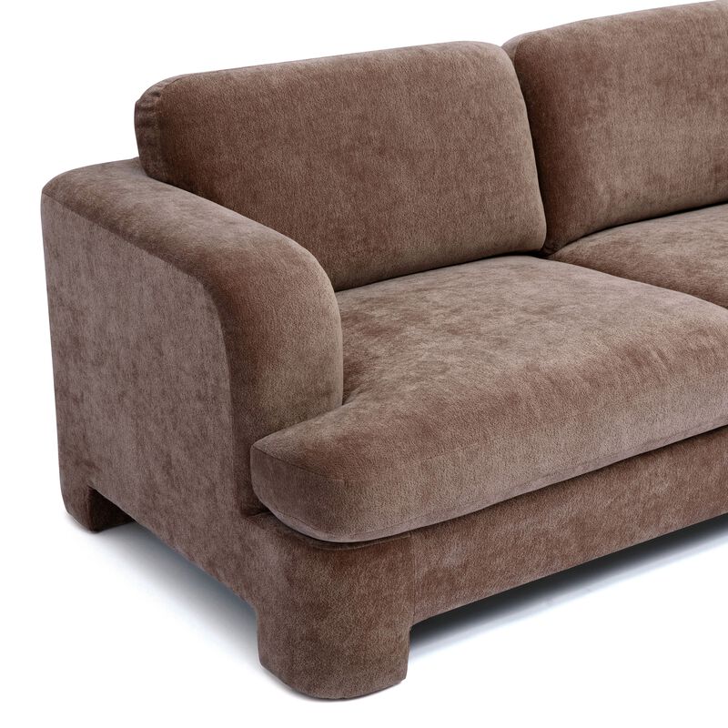 Halsey Brown Textured Fabric Sofa image number 2