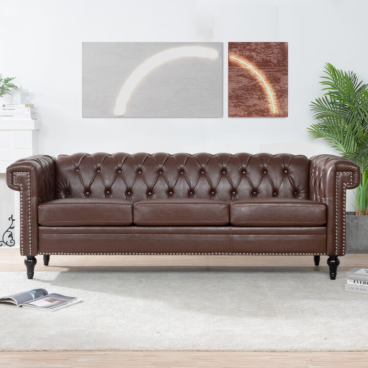 Zigda Traditional Square Arm Sofa