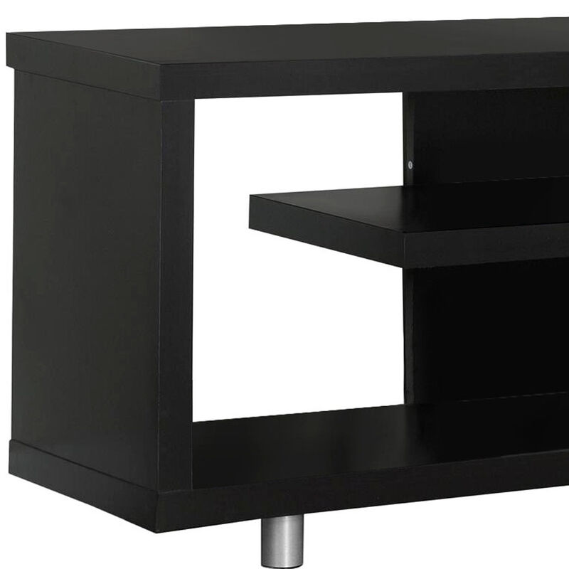 Modern TV Stand with Cabinets &ndash; Functional Enclosed Storage Entertainment Center for Home and Living Room