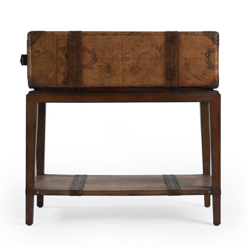 Butler Specialty Vasco Old World Map Side Table, Medium Brown image number 4