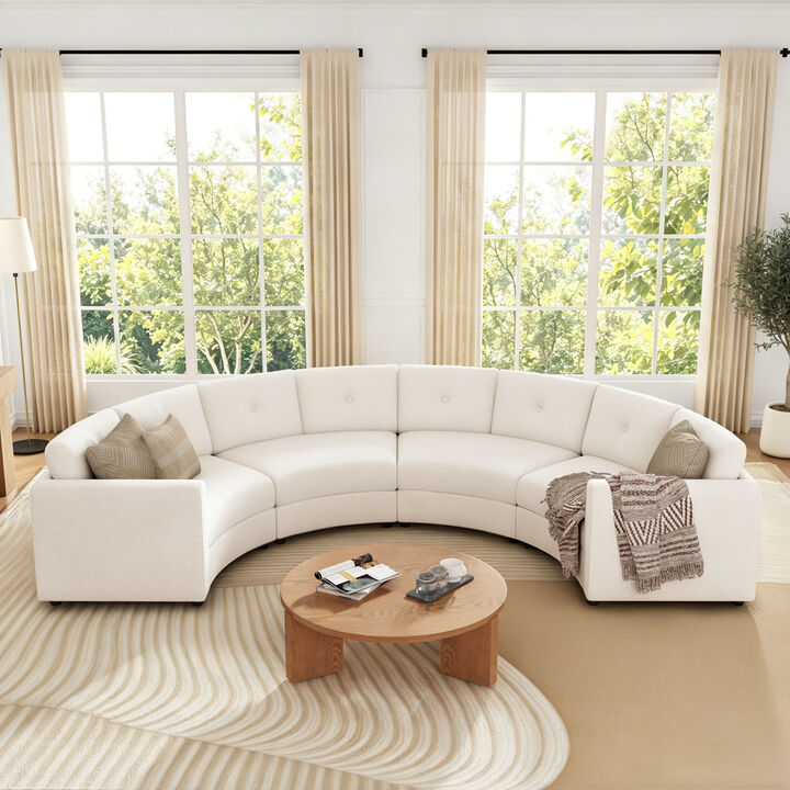 Merax Curved Modular Sectional Sofa with Customizable Layout, High-Resilience Foam & Pocket Spring Seats