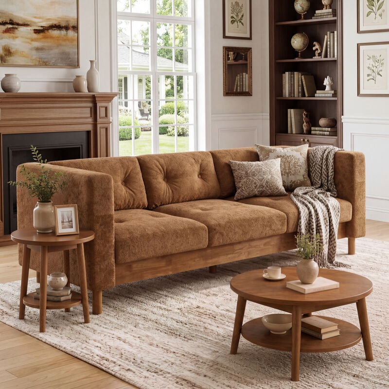 Jubpaf 78" Modern 3 Seater Sofa Chenille image number 4