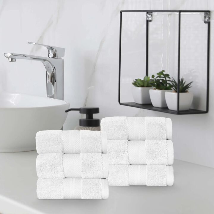 6 Pack Turkish Cotton Hand Towels Set, Soft Quick Dry Absorbent Towels for Bathroom Kitchen