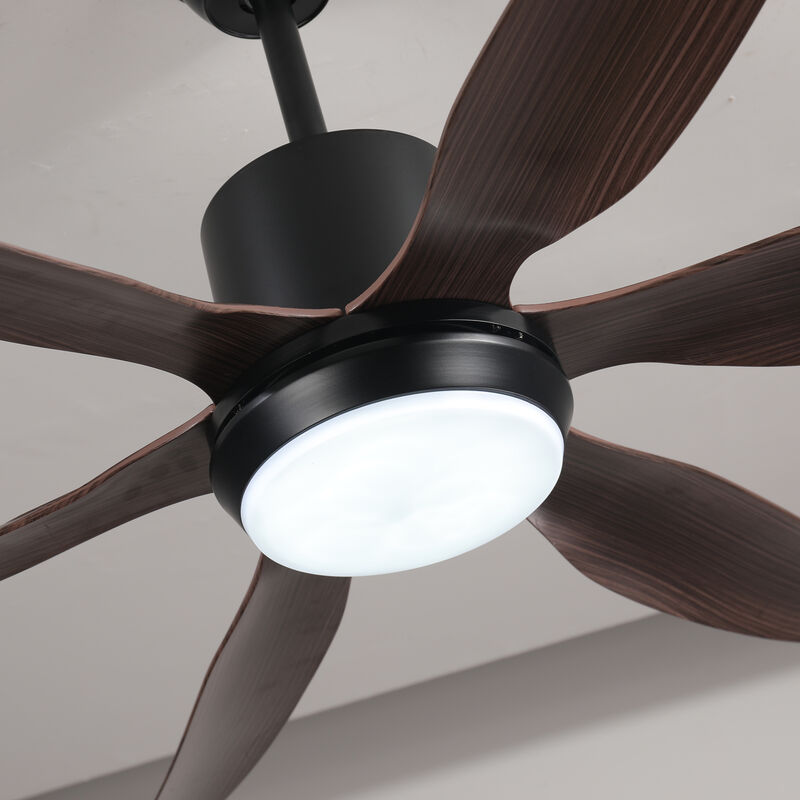 56" 6 Blade Ceiling Fan with Dimmable LED Light Kit and Remote Control image number 6