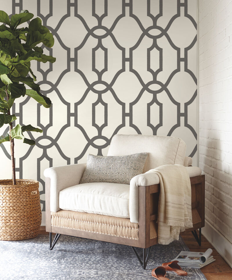 Repurpose Woven Trellis Charcoal Wallpaper image number 2