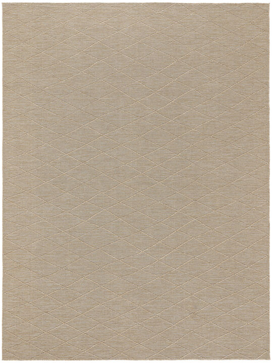 HomeRoots 8' X 10' Natural And Light Brown Geometric Indoor Outdoor Area Rug