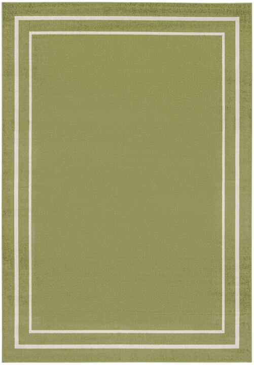 HomeRoots 9' X 12' Green And Ivory Indoor Outdoor Area Rug