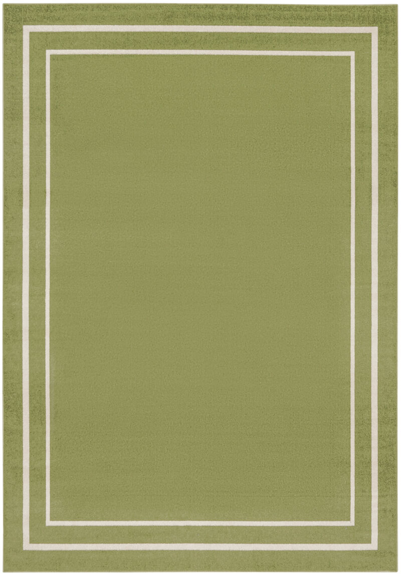 HomeRoots 9' X 12' Green And Ivory Indoor Outdoor Area Rug image number 0