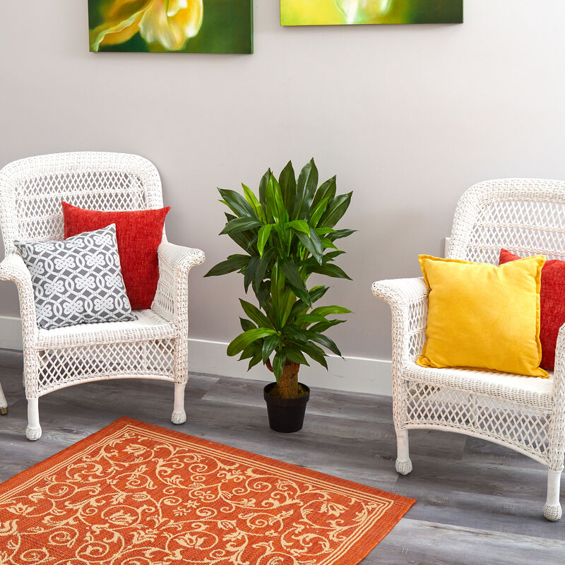 Hivvago 3' Corn Stalk Dracaena Artificial Plant (Real Touch)