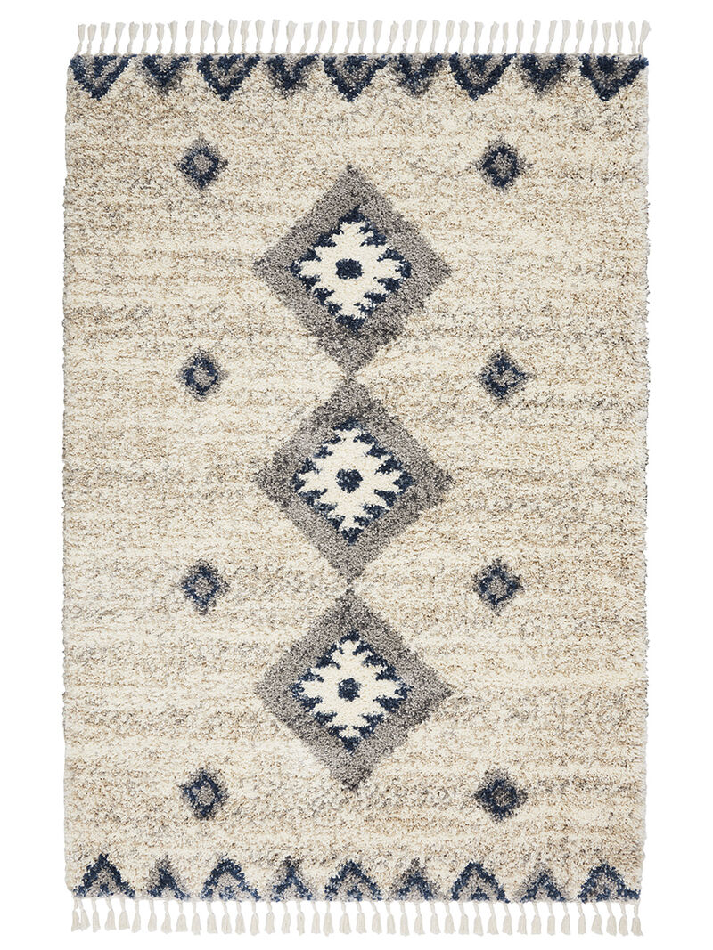 Oslo Shag OSL03 Ivory/Blue 5'3" x 7'9" Rug