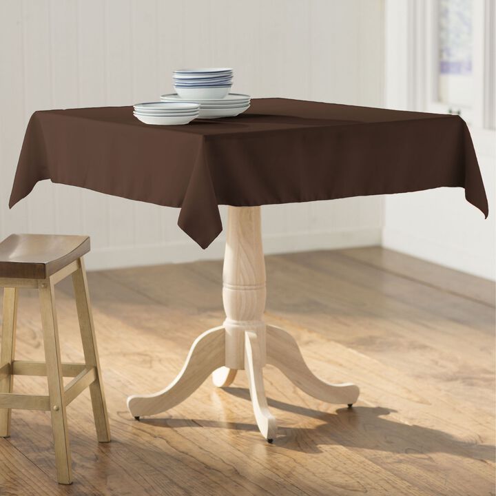 58-Inch Square Polyester Poplin Tablecloth for Dining and Kitchen Tables