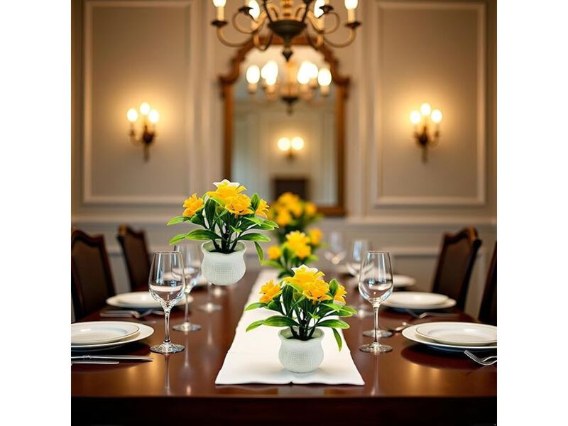 2 Piece Yellow Artificial Rose Flower Heads Outdoor Wedding Centerpiece Decor image number 1
