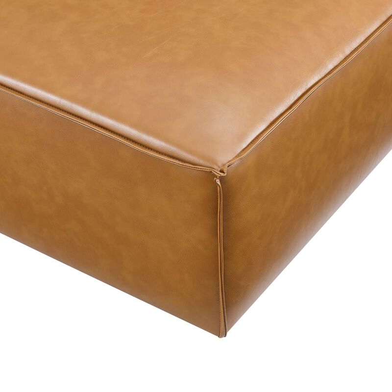 Restore Vegan Leather Ottoman Brown EEI-4496-TAN