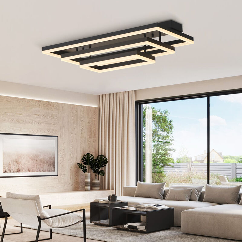 LED Flush Mount Light Rectangle Aluminum Ceiling Light Remote Dimming image number 5