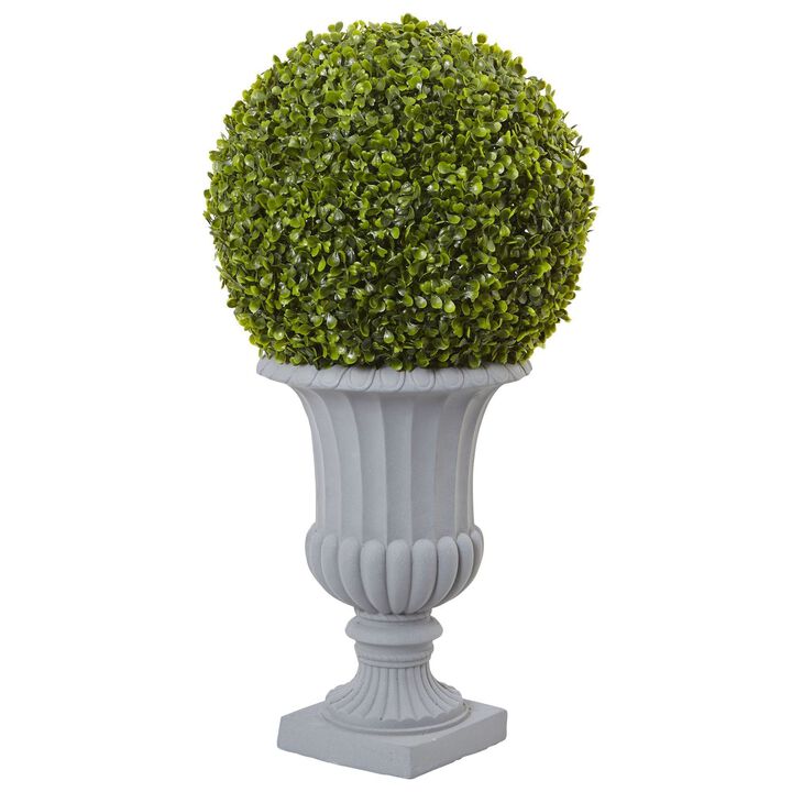 Nearly Natural 2.5-in Boxwood Topiary with Urn (Indoor/Outdoor)