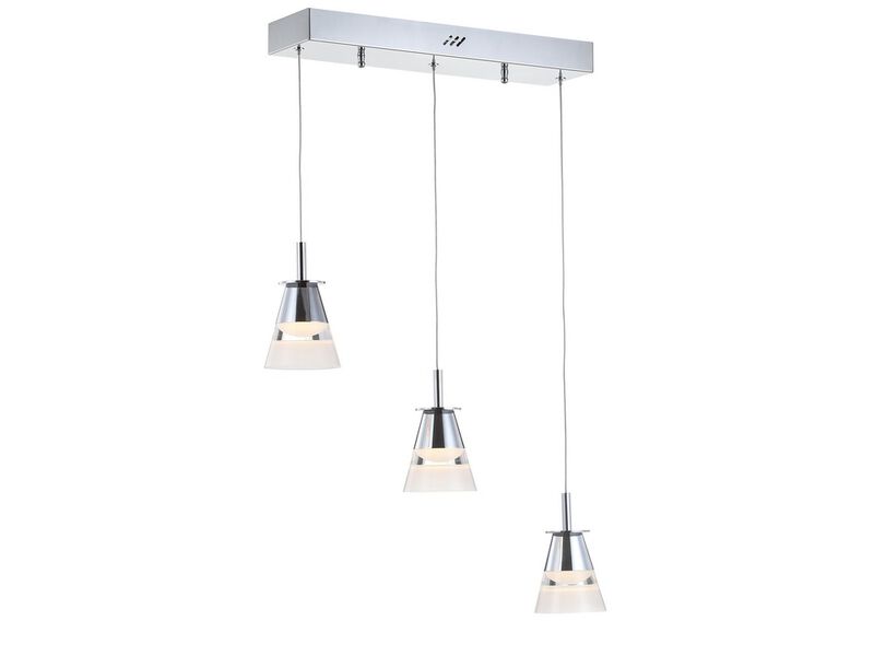 Alain 19.5" 3-Light Adjustable Cascading Metal Integrated Linear LED Pendant
