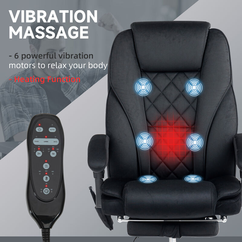 Hivvago Heated Massage Office Chair with Recline and Footrest image number 3