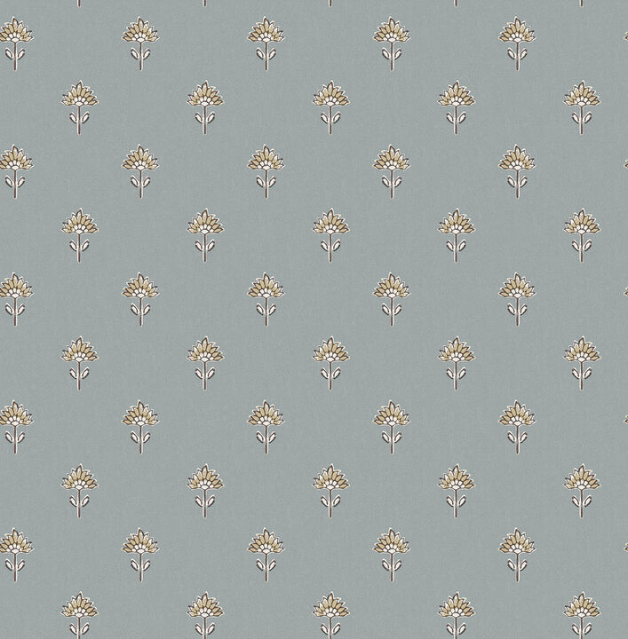 Surdiva Denim Floral Fan Wallpaper