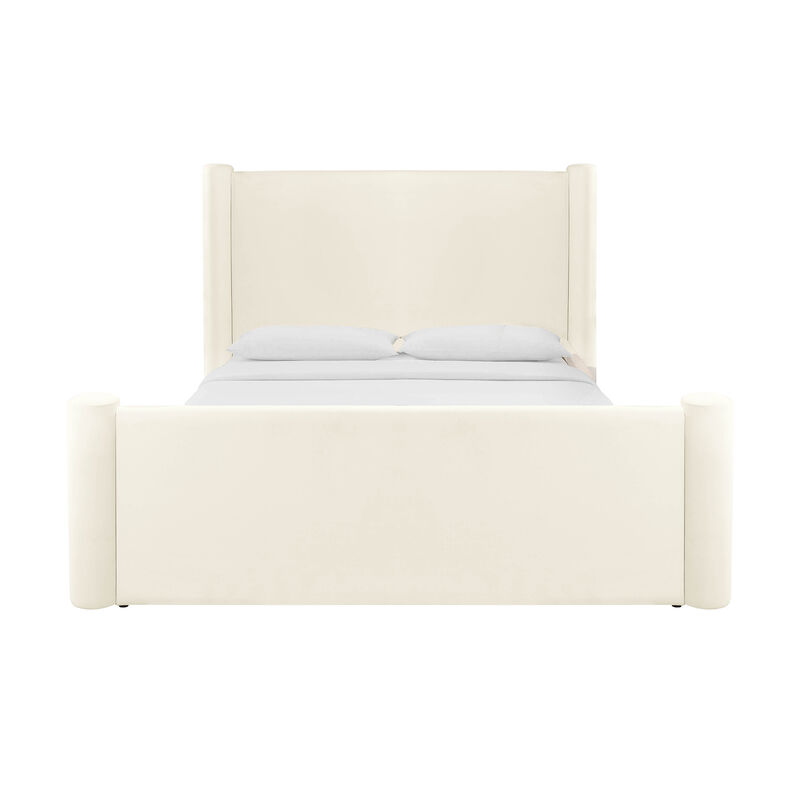 Athara Cream Velvet Full Bed
