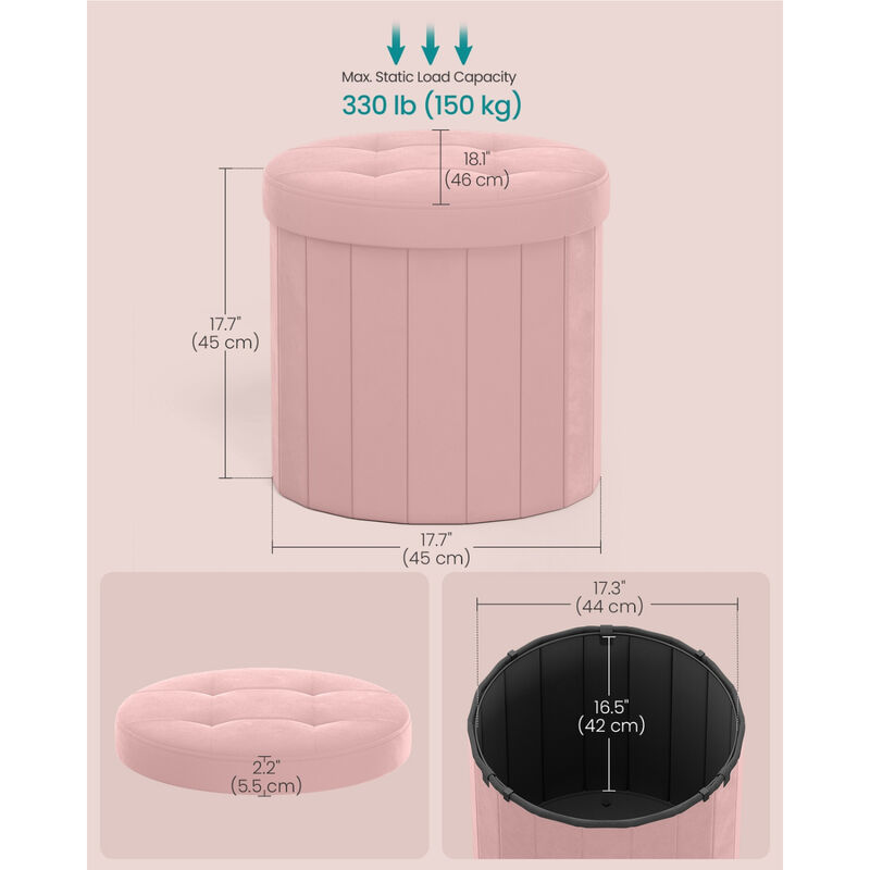 Round Ottoman Storage Bench with Removable Lid Footrest Seat image number 3