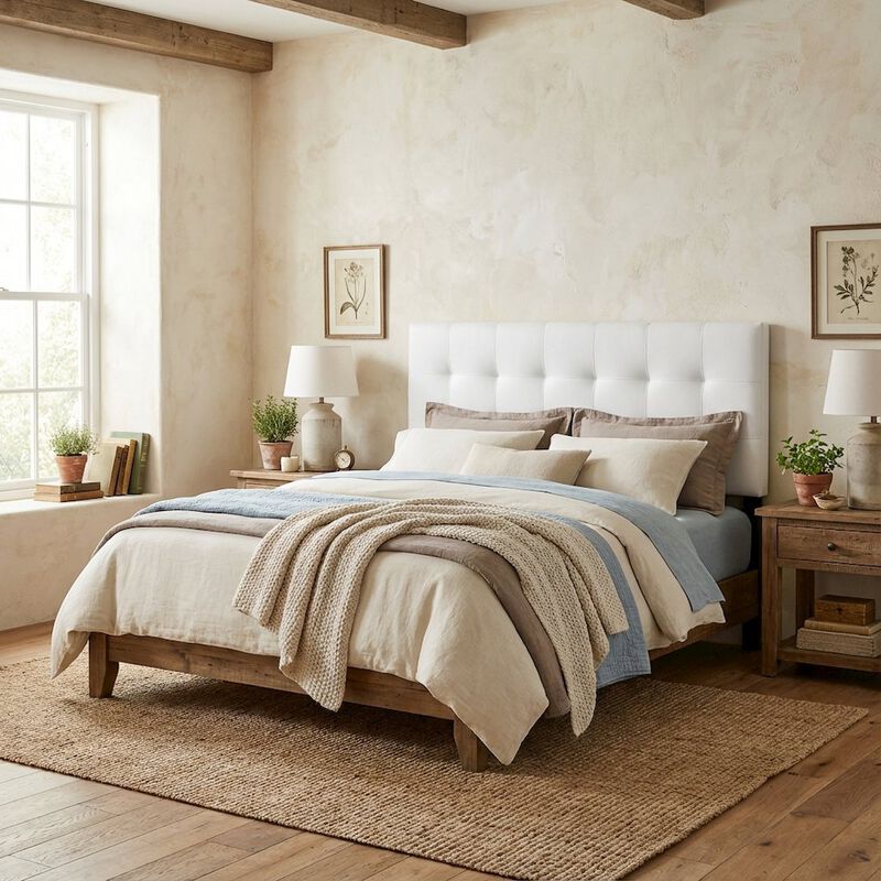 Upholstered Vinyl Full Headboard with Smooth Finish and Durable Design image number 2