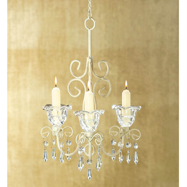 Accent Plus Home Decorative Shabby Chic Scroll Candle Chandelier