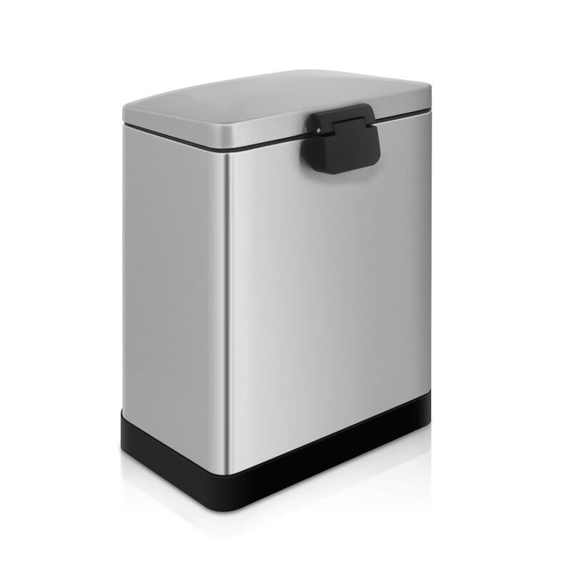 3.2 Gallon Step-On Stainless Steel Wastebasket with Lid