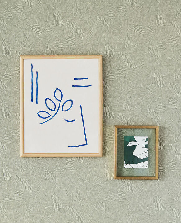 Clio Sage Lined Geometric Wallpaper (Set of 2)