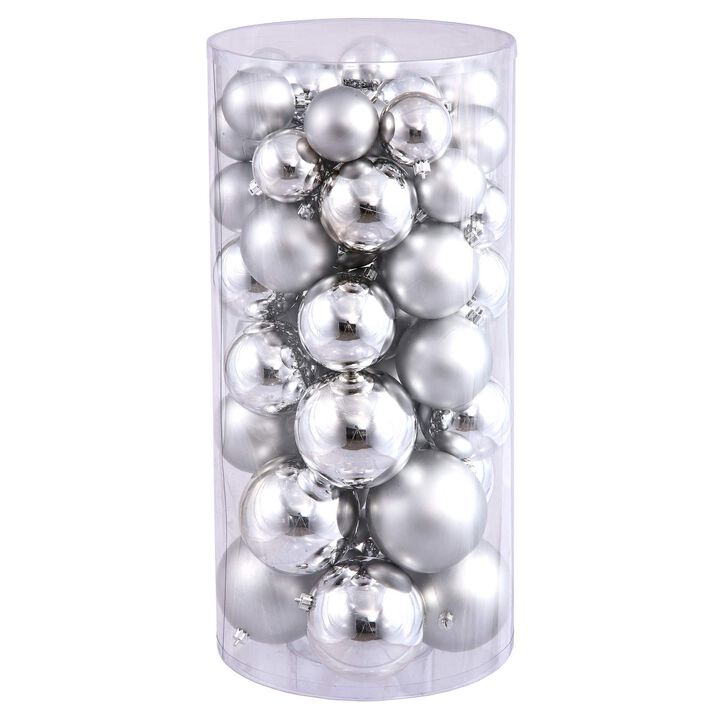 Vickerman 24"-3"-4" Silver Balls Shiny/Matte 50 per Box