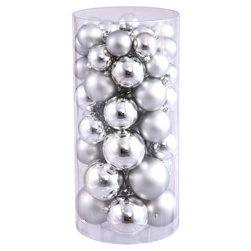 Vickerman 24"-3"-4" Silver Balls Shiny/Matte 50 per Box image number 0