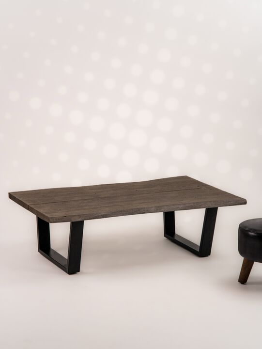 Handmade Eco-Friendly Vintage Acacia Wood & Iron Aston Black Rectangle Table 50"x26"x15" From BBH Homes