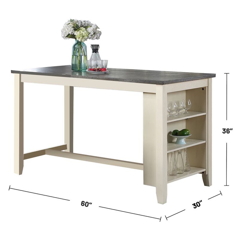 Simple Relax Rectangle Counter Height Dining Table in Grey and White image number 2