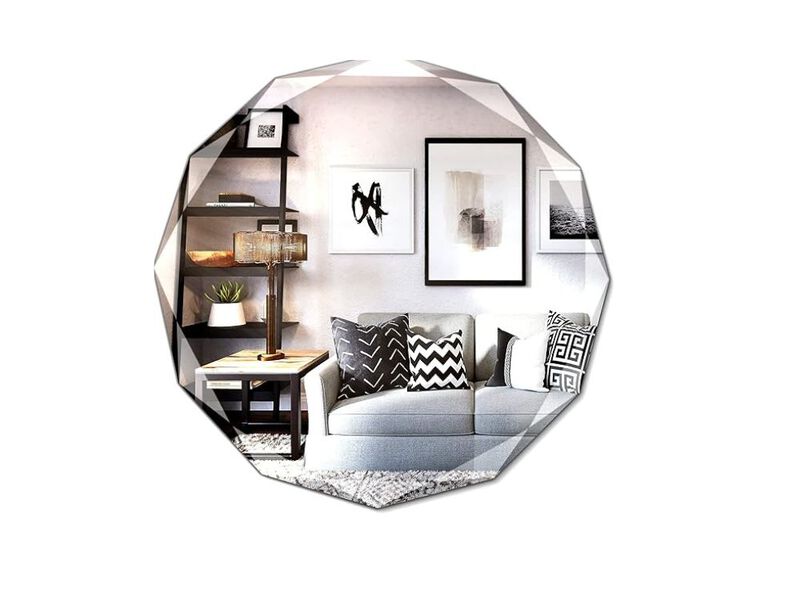 20" Round Frameless Vanity Mirror &ndash; Beveled Edge Wall D&eacute;cor