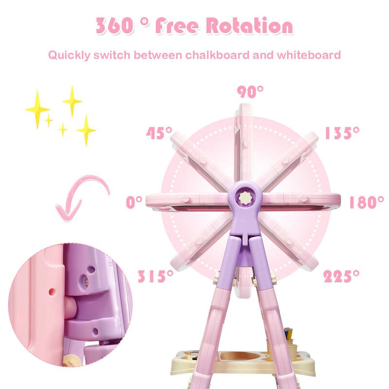 Height Adjustable Kids Art Easel Magnetic Double Sided Board