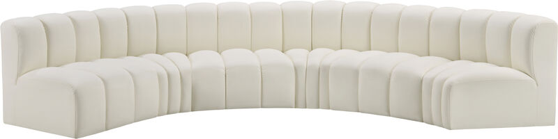Meridian Furniture Arc Cream Vegan Leather Modular Sofa image number 3