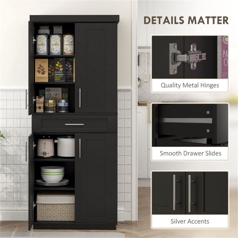 Compact Kitchen Storage Cabinet with Drawers and Doors image number 5