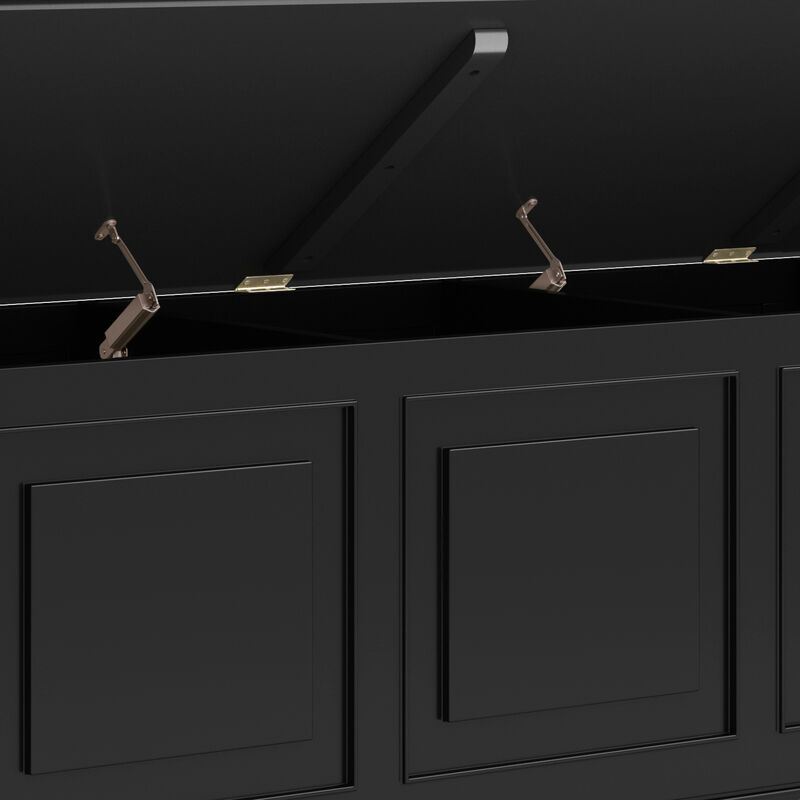 Connaught SOLID WOOD 51 inch Wide Traditional Storage Bench Trunk in Black