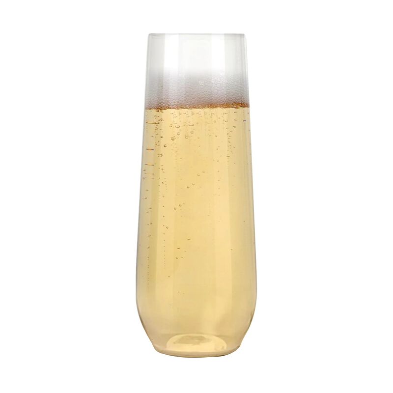 9 oz. Clear Stemless Plastic Champagne Flutes (64 Glasses) image number 3