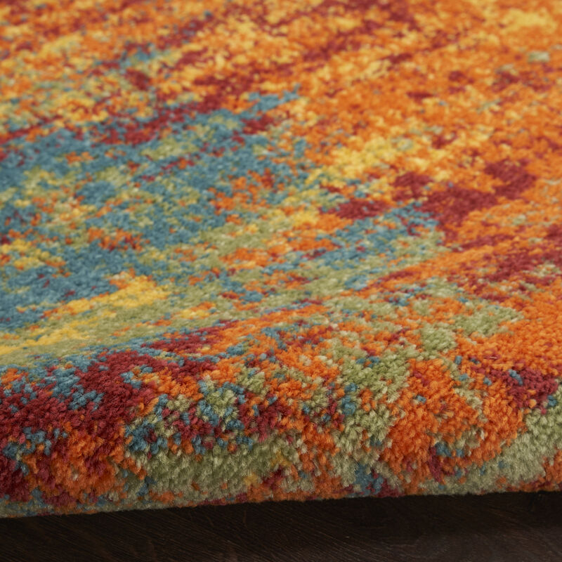 HomeRoots Abstract Indoor Outdoor Area Rug image number 3