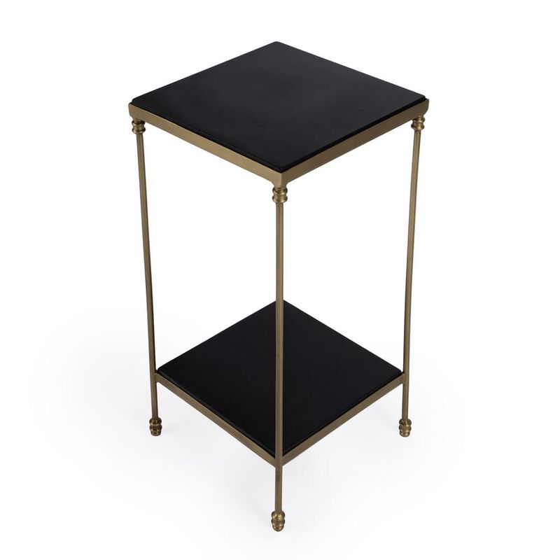 Butler Specialty Imogen Iron and Granite Side Table, Black