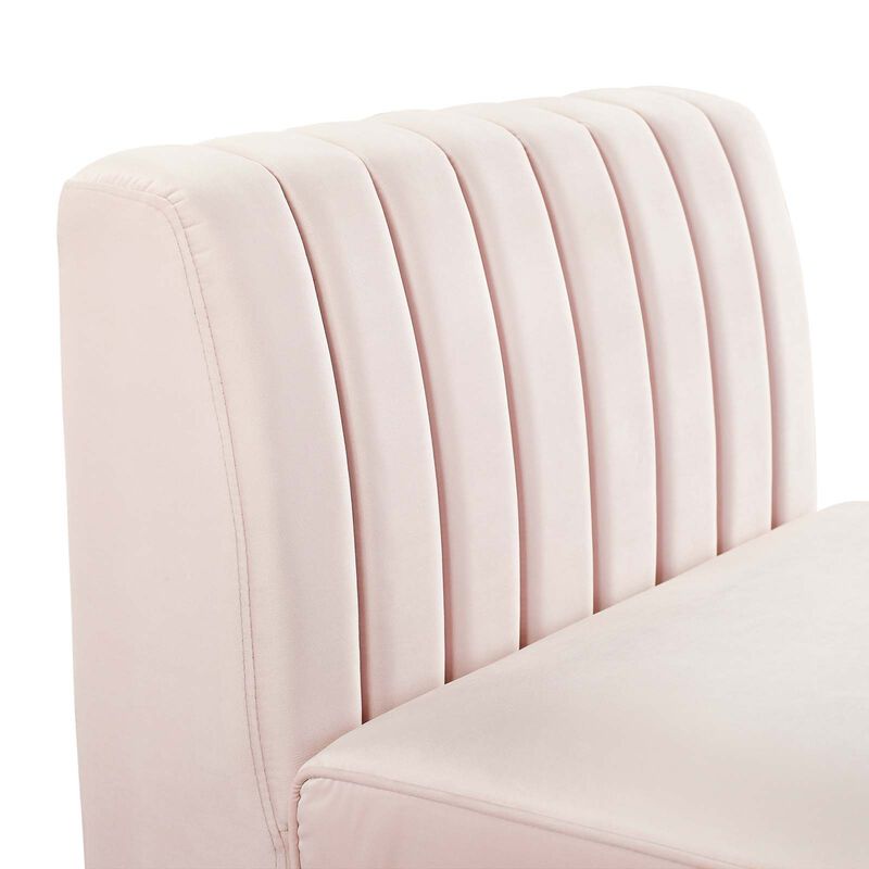 Triumph Channel Tufted Performance Velvet Armless Chair image number 6
