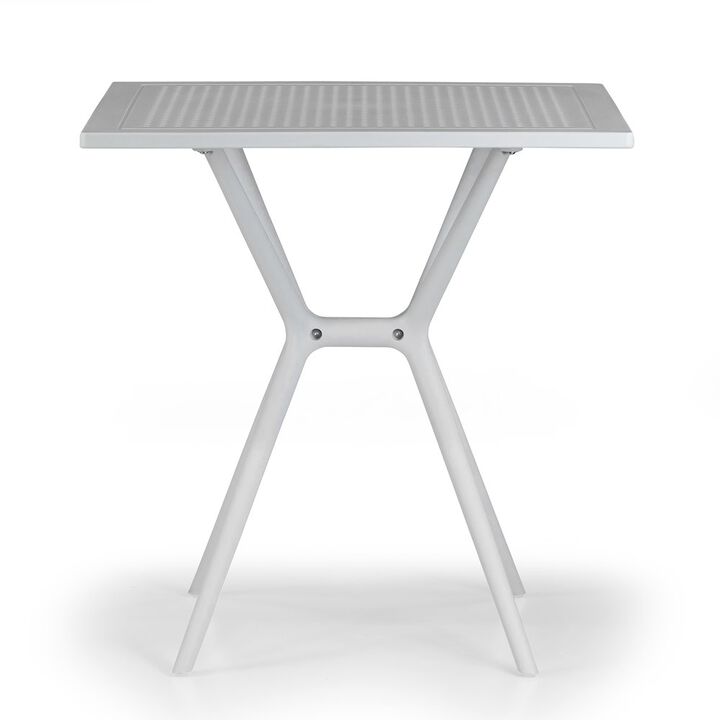 Glamour Home Basma White Plastic Square Dining Table