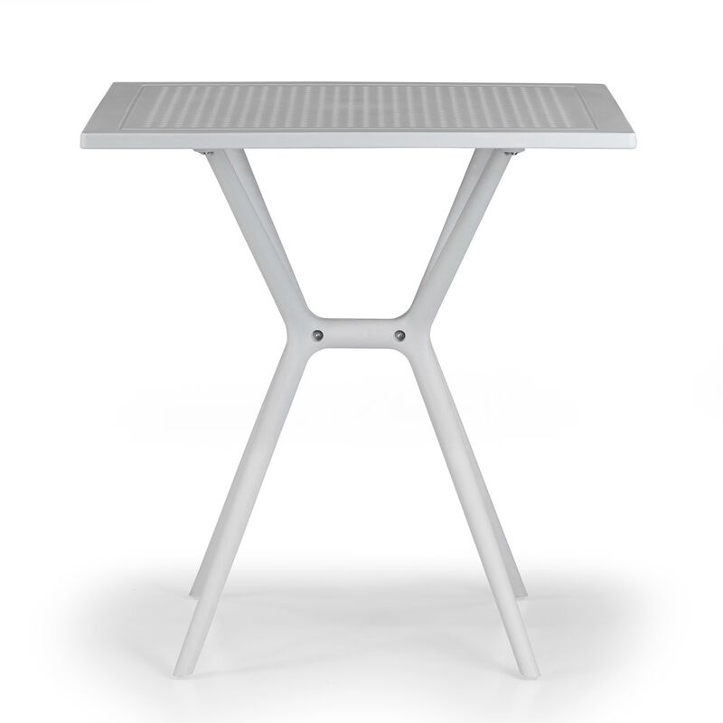 Glamour Home Basma White Plastic Square Dining Table