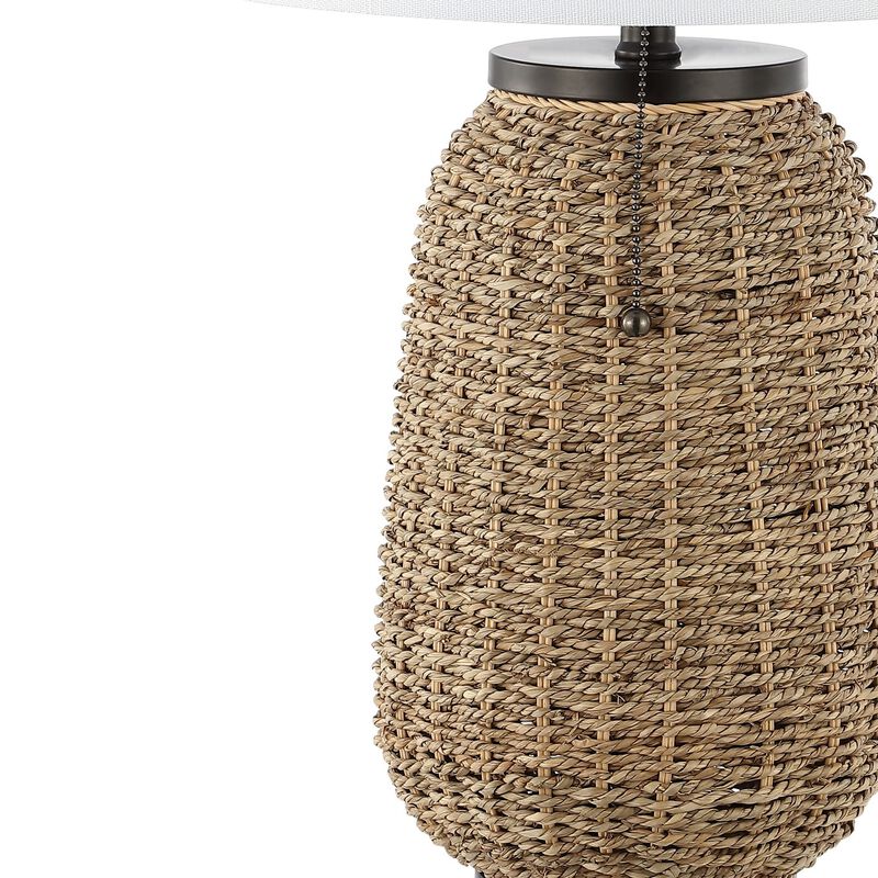 Chakrii Rustic Bohemian Ironrattan LED Table Lamp with Pull Chain