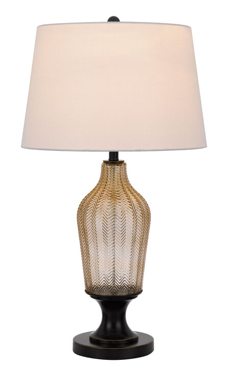 Hivvago 31" Bronze Glass Table Lamp With White Empire Shade