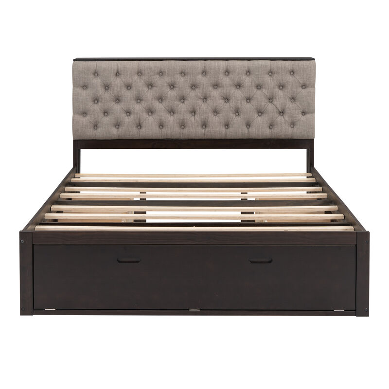 Merax Platform Bed with Storage Headboard