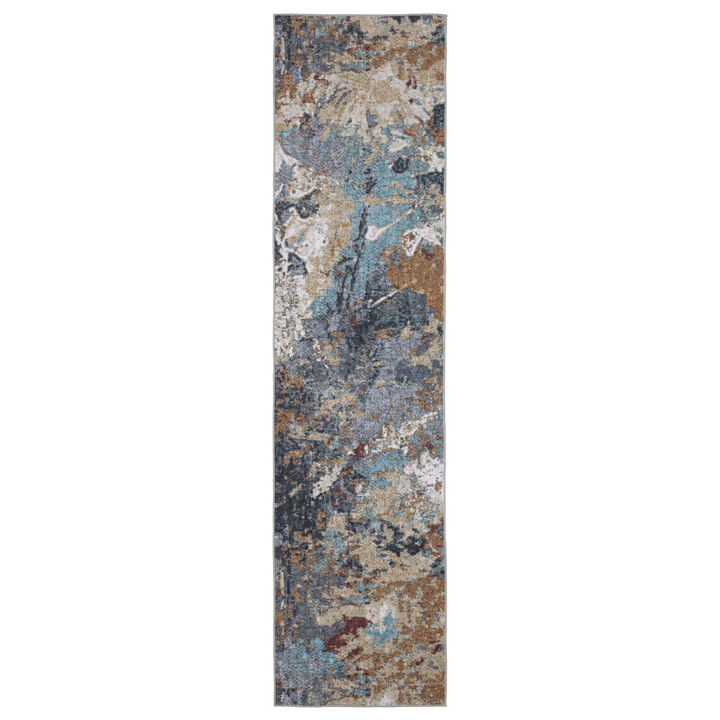 HomeRoots Abstract Distressed Runner Rug