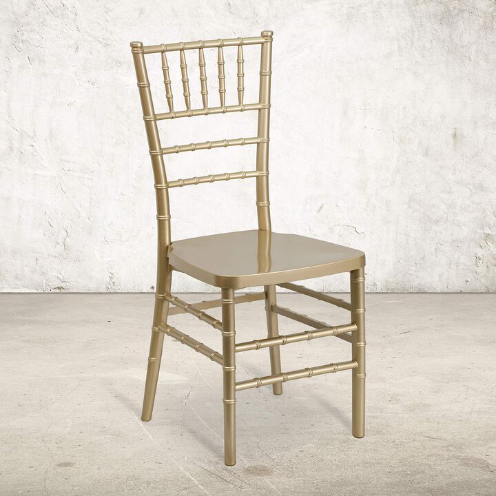 Flash Furniture HERCULES PREMIUM Series Gold Resin Stacking Chiavari Chair